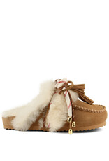 Colors of California Laced up sabot sheepskin Tan