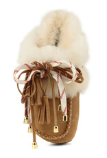Colors of California Laced up sabot sheepskin Tan