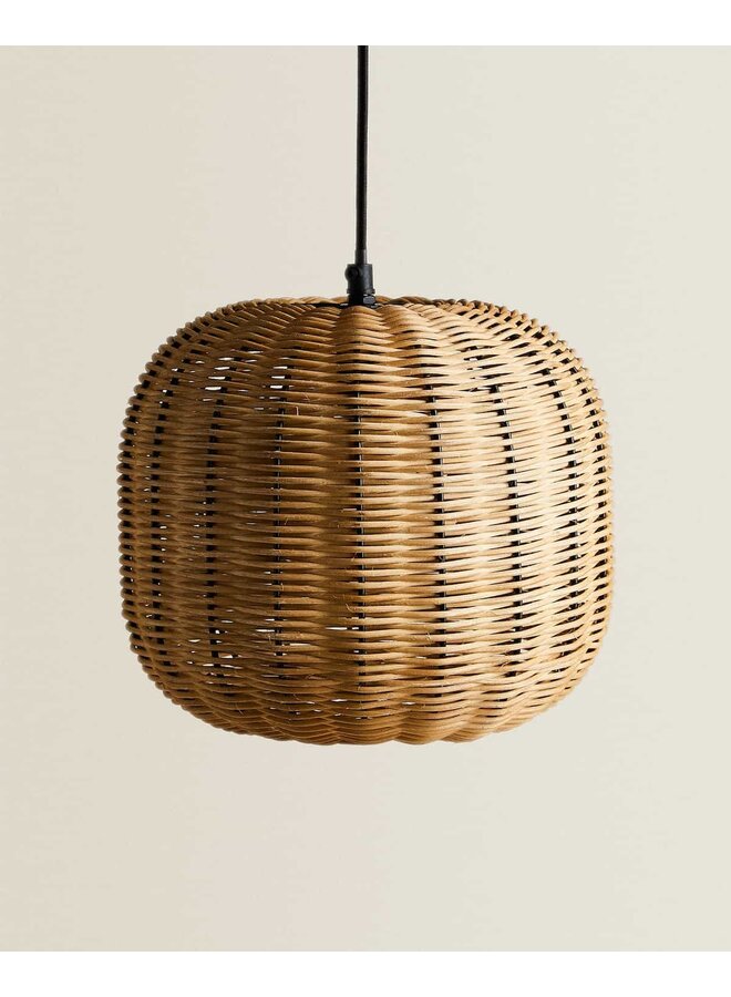 Deckenlampe aus Rattan und Metall