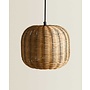 Deckenlampe aus Rattan und Metall