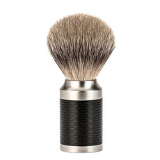 Scheerkwast Silvertip Dassenhaar - Zwart / RVS