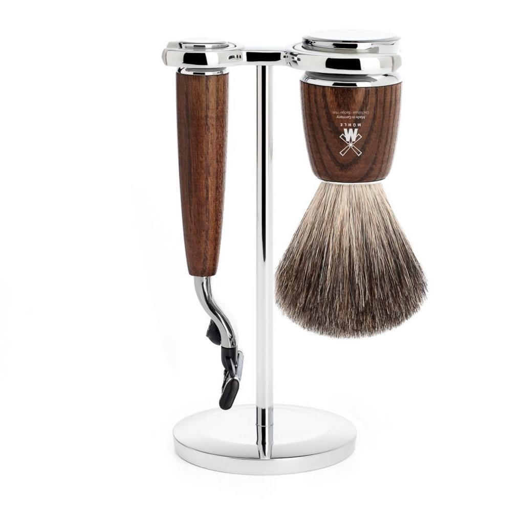 Shaving Set Rytmo 3-part - Steamed ash - Mach3®