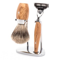 Shaving Set Kosmo 3-part - Olive wood - Mach3®