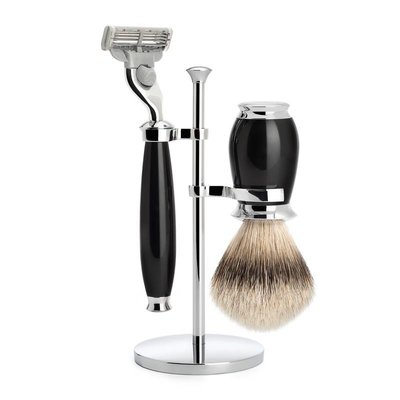 S091K56M3 - Shaving Set Purist - Black - Mach3® - Badger