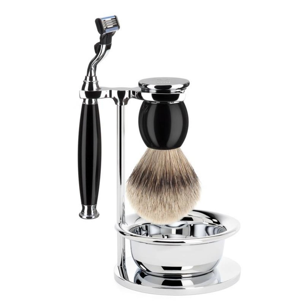 Shaving Set Sophist 4-part - Black - Mach3®