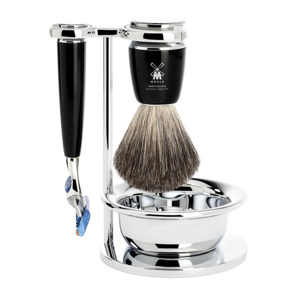 Shaving Set Rytmo 4-part - Black - Fusion®