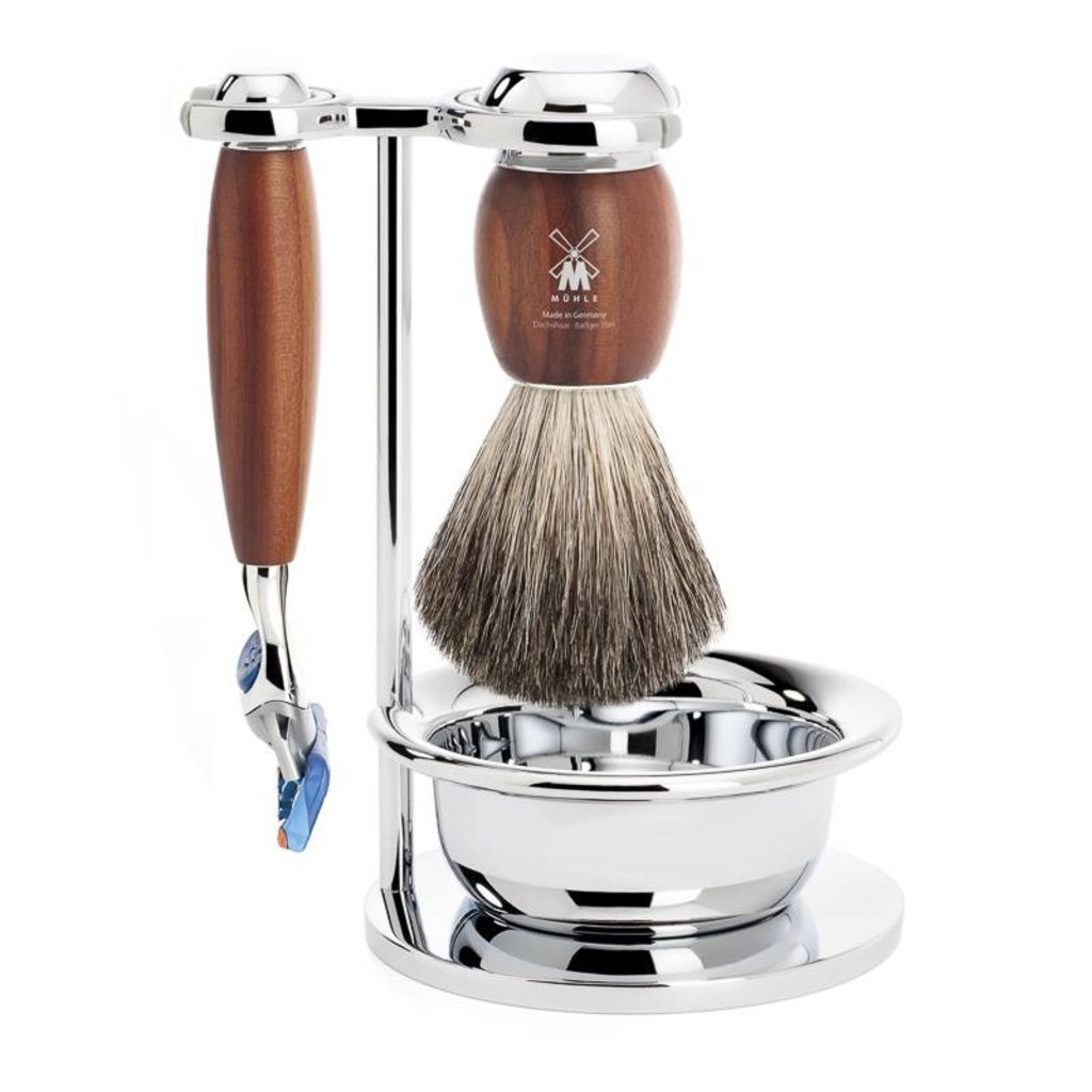 Shaving Set Vivo 4-part - Plum wood - Fusion®