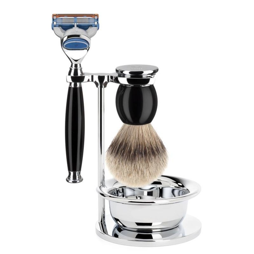 Shaving Set Sophist 4-part - Black - Fusion®