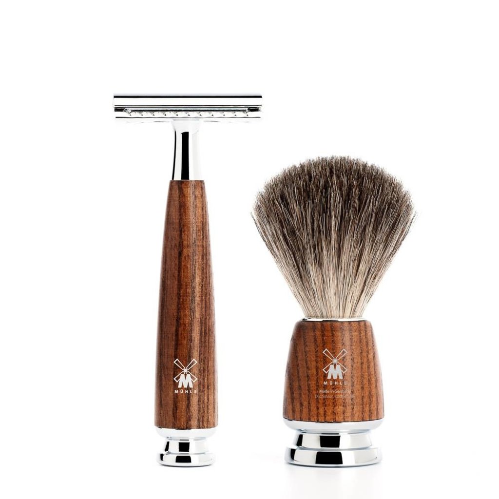 Shaving Set Rytmo 4-part - Steamed ash - Saf.Razor