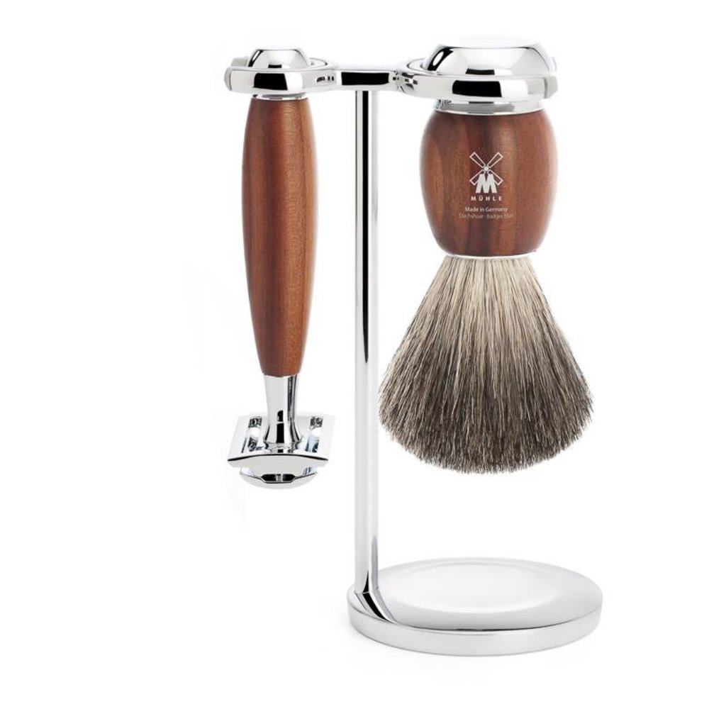 Shaving Set Vivo 3-part - Plum wood - Saf.Razor