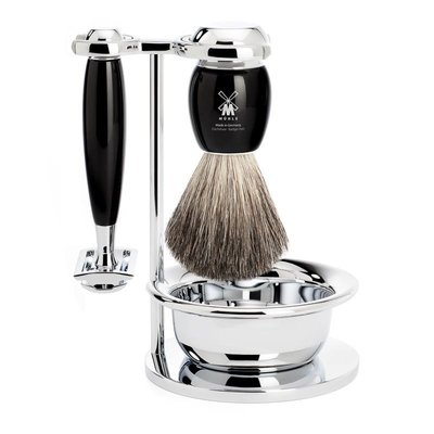 S81M336SSR - Shaving Set Vivo - Black - Saf.Razor - Badger