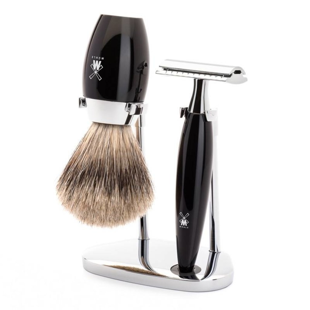 Shaving Set Kosmo 3-part - Black - Saf.Razor