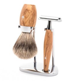 S281H870SR - Shaving Set Kosmo - Olive wood - Saf.Razor - Badger