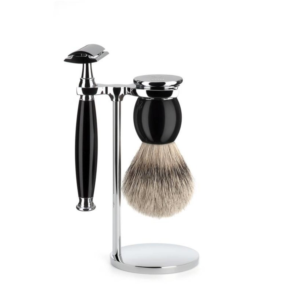 Shaving Set Sophist 3-part - Black - Saf.Razor