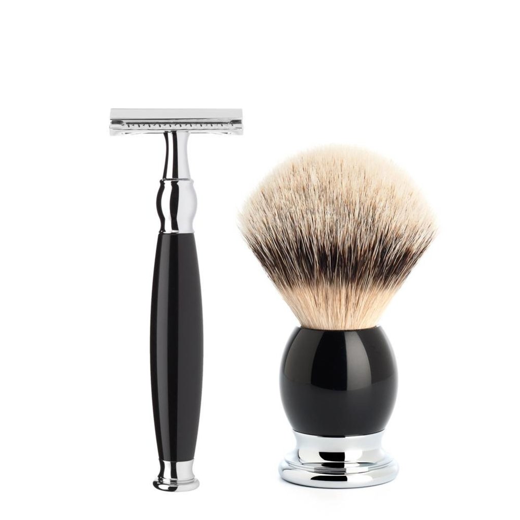 Shaving Set Sophist 3-part - Black - Saf.Razor