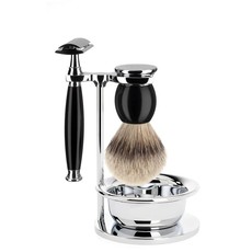 Shaving Set Sophist 4-part - Black - Saf.Razor