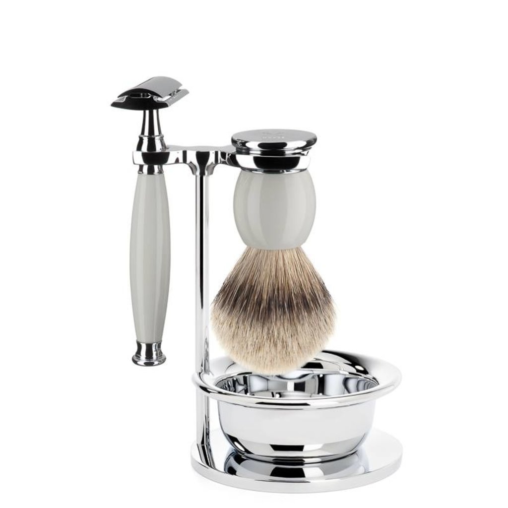 Shaving Set Sophist 4-part - Porcelain - Saf.Razor