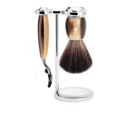 Shaving Set Vivo 3-part - High-grade resin Horn brown - Mach3®