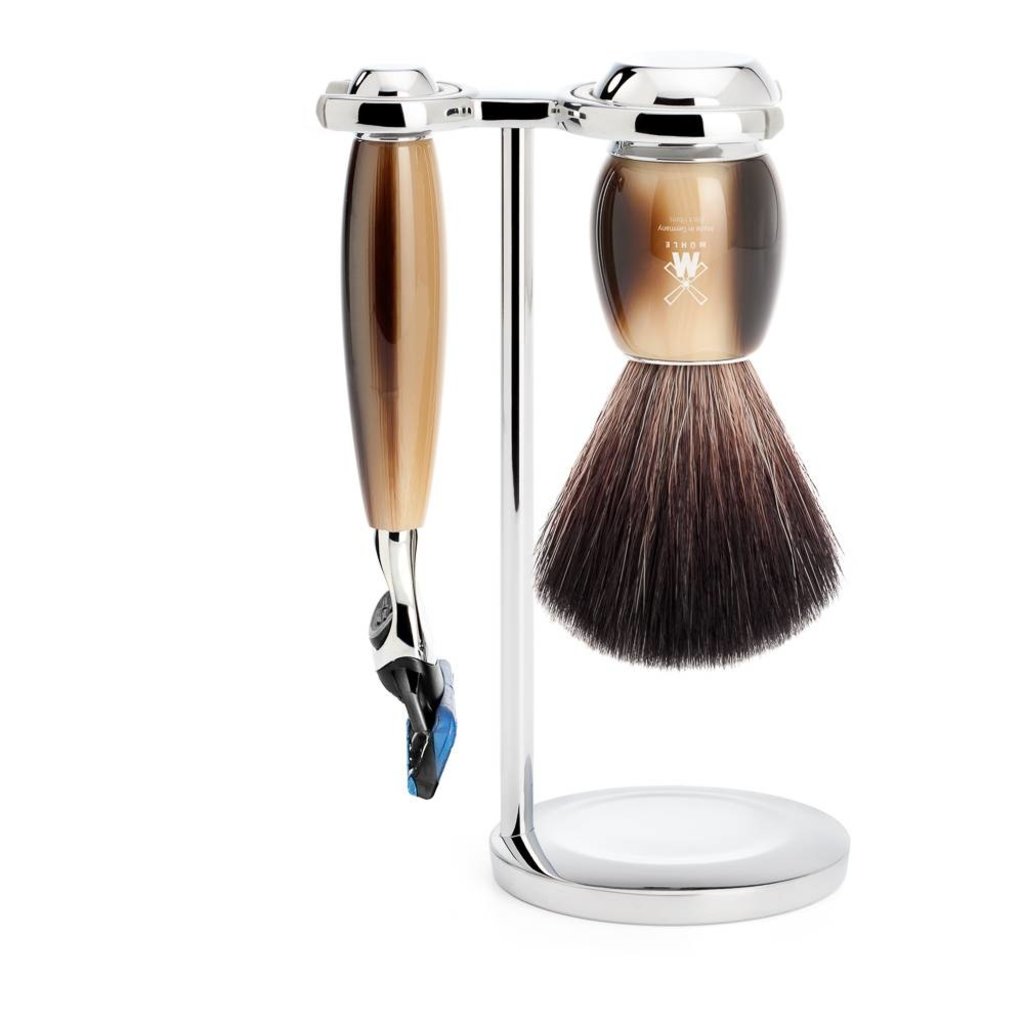 Shaving Set Vivo 3-part - High-grade resin Horn brown - Fusion®