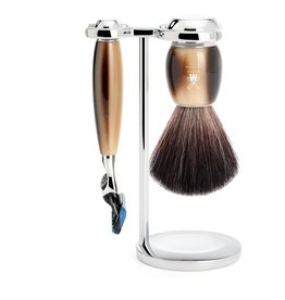 S21M332F - Shaving Set Vivo - High-grade resin Horn brown - Fusion® - Fibre®