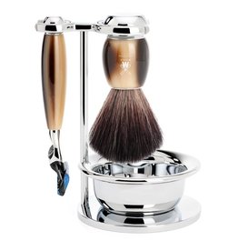 S21M332SF - Shaving Set Vivo - High-grade resin Horn brown - Fusion® - Fibre®