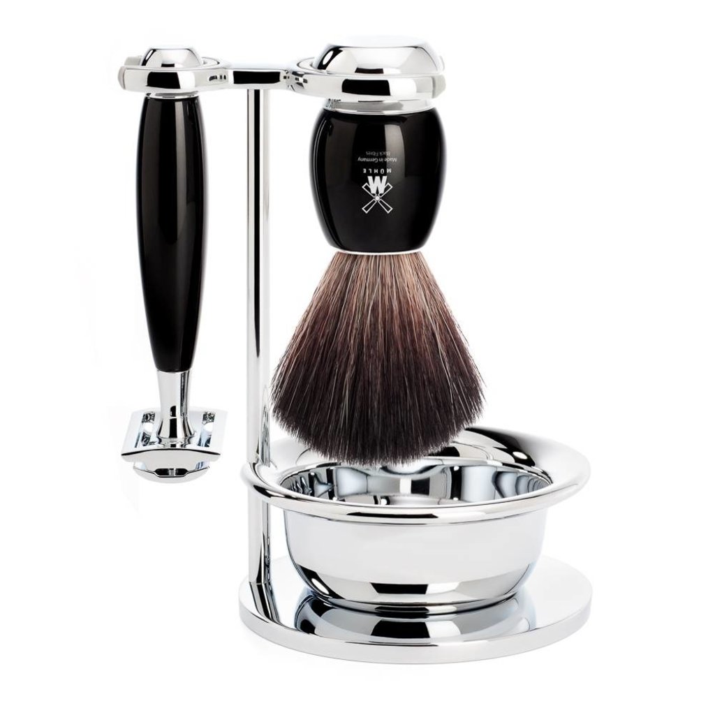 Shaving Set Vivo 4-part - Black - Saf.Razor