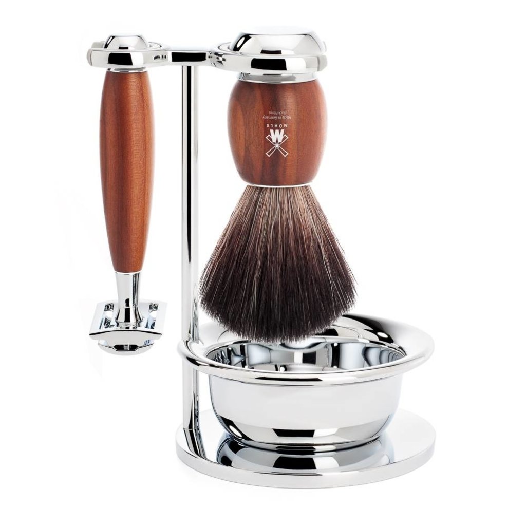 Shaving Set Vivo 4-part - Plum wood - Saf.Razor