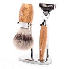 Shaving Set Kosmo 3-part - Olive wood - Mach3®