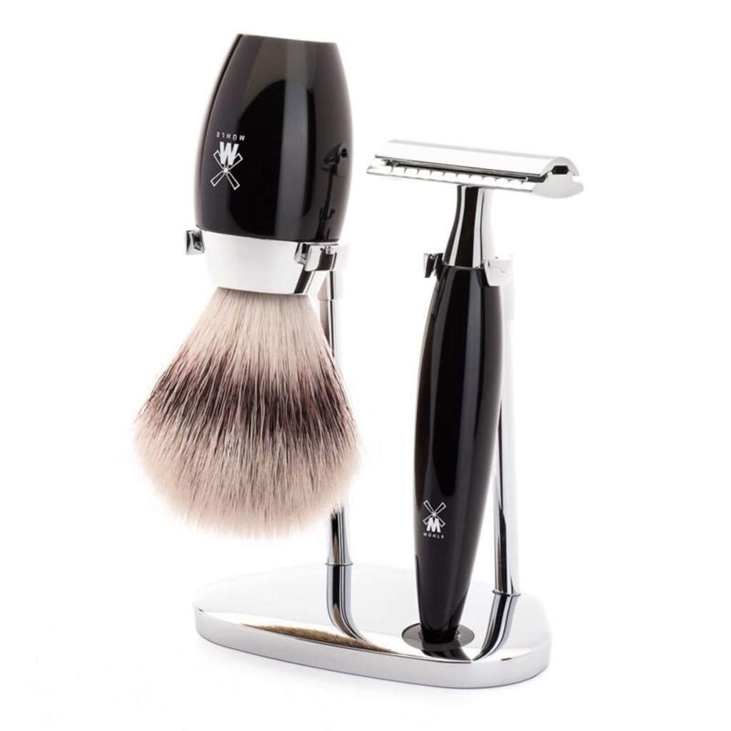 Shaving Set Kosmo 3-part - Black - Saf.Razor