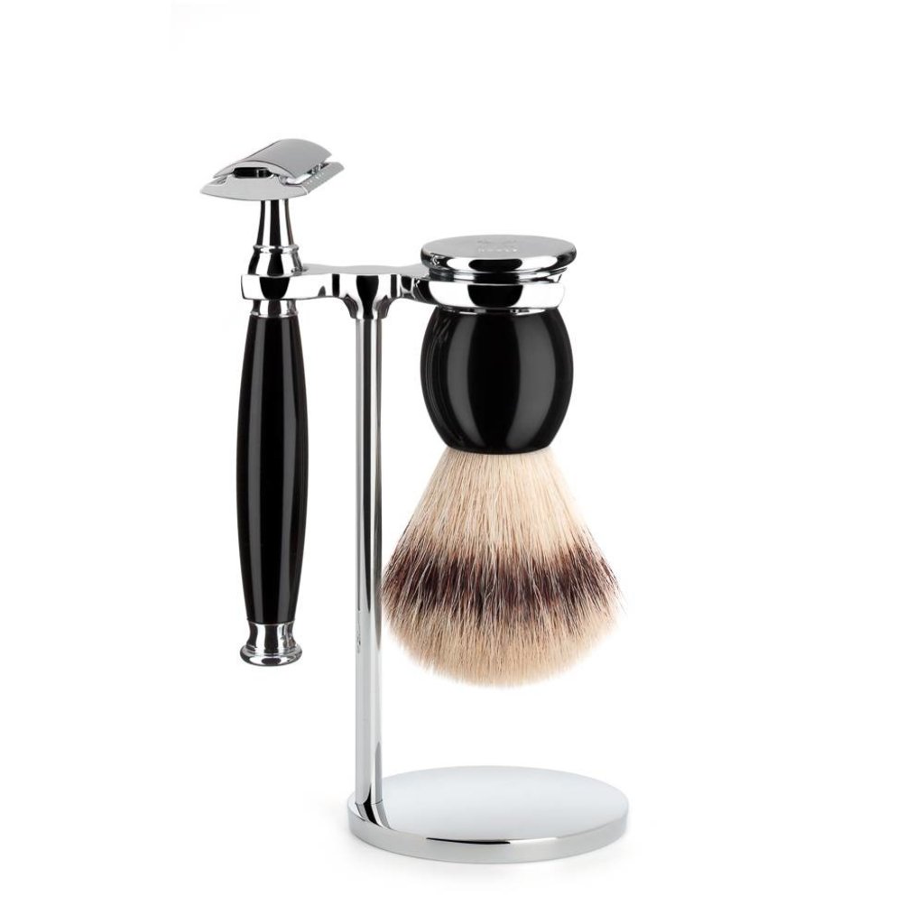 Shaving Set Sophist 3-part - Black - Saf.Razor