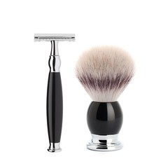 Shaving Set Sophist 3-part - Black - Saf.Razor