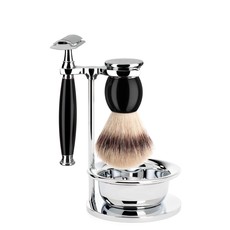 Shaving Set Sophist 4-part - Black - Saf.Razor