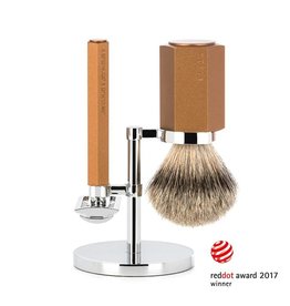 Shaving Set Hexagon - Bronze - Saf.Razor - Badger