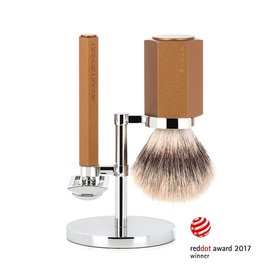 Scheerset Hexagon - Bronze - Saf.Razor - Silvertip Fibre®