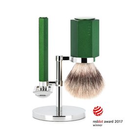 Scheerset Hexagon - Forest - Saf.Razor - Silvertip Fibre®