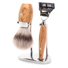 Shaving Set Kosmo 3-part - Olive wood - Fusion®