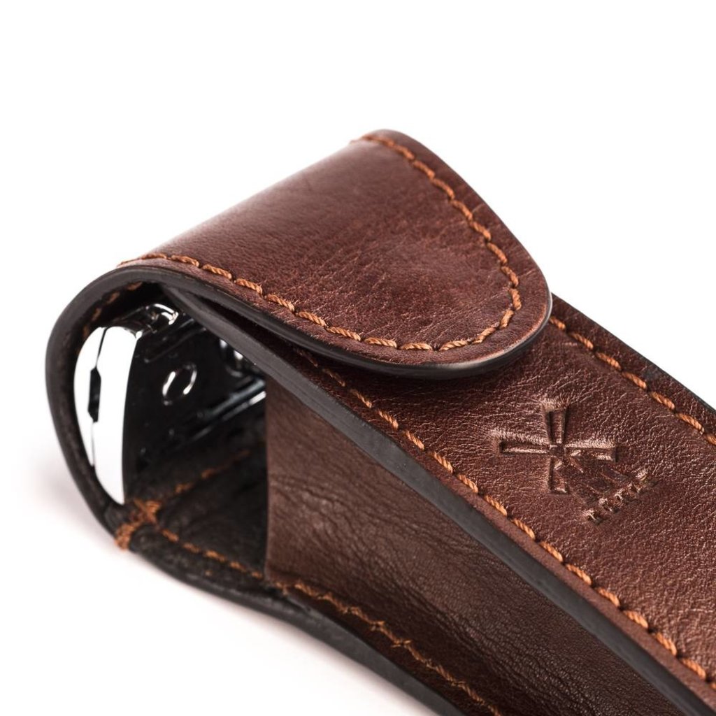 Leather pouch voor safety razor - Brown