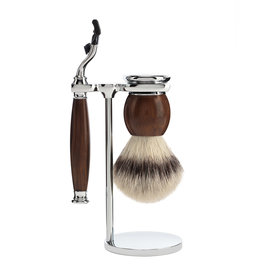 S33H47M3 - Shaving Set  Sophist - Ironwood - Fibre® - Mach3®