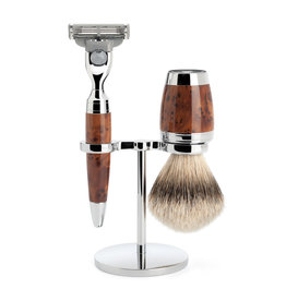 S091H71M3 - Scheerset  Stylo - Thuja wood - Silvertip - Mach3®