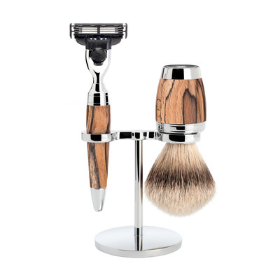 S091H72M3 - Shaving Set  Stylo - Spalted beech - Silvertip - Mach3®