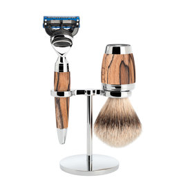 S091H72F - Shaving Set  Stylo - Spalted beech - Silvertip - Fusion®