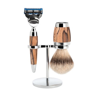 S091H72F - Shaving Set  Stylo - Spalted beech - Silvertip - Fusion®