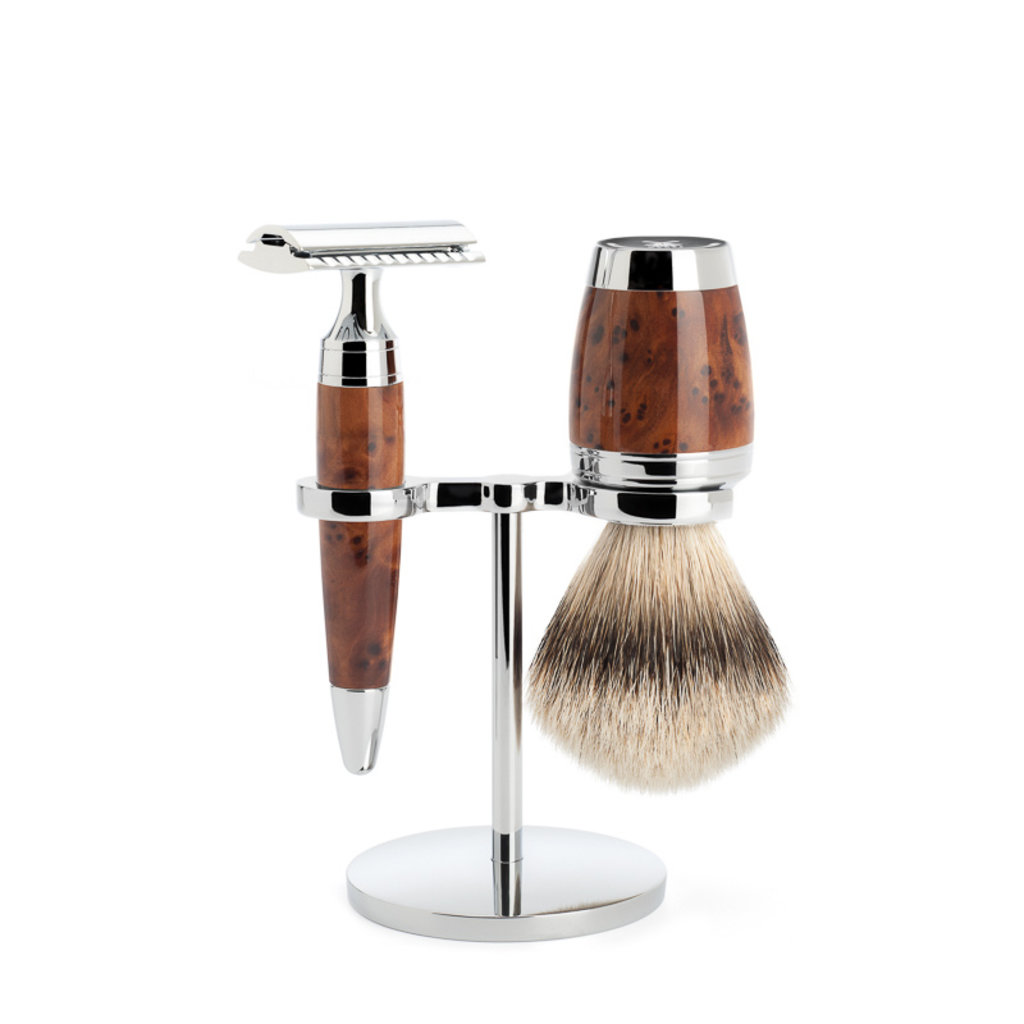 Shaving Set 3-part  Stylo - Thuja wood Saf.Razor