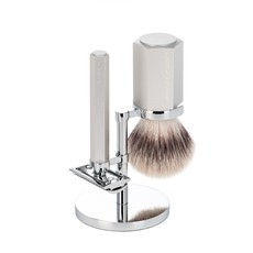 Shaving Set Hexagon - Silver - Saf.Razor - Silvertip Fibre®