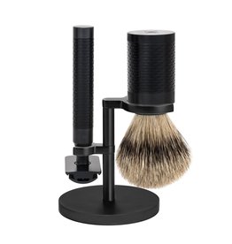 S91M96JET - Shaving Set Stainless Steel Silvertip Black/ DLC Coating