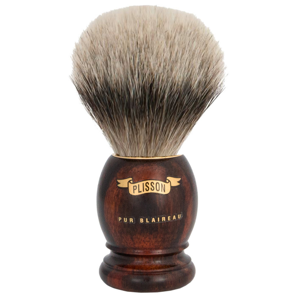 Plisson Shaving Brush Ebony European White Intershave