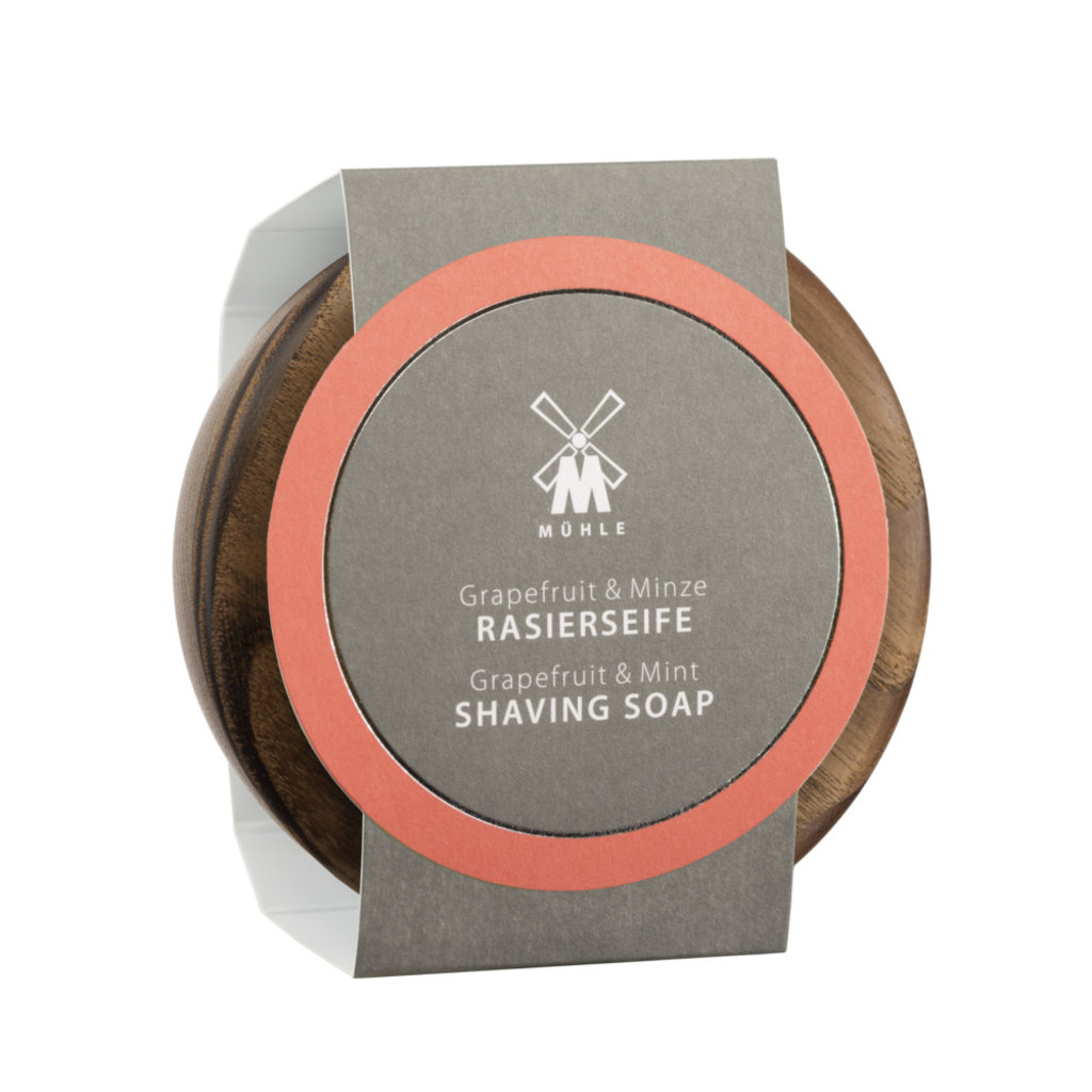 Grapefruit & Mint  Scheerzeep 65g Hout