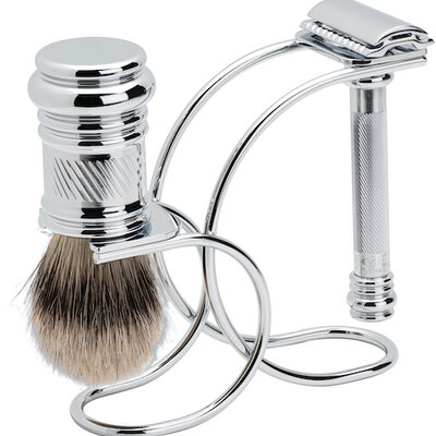 903881001 - Scheerset Silvertip Scheerkwast en Safety Razor Chroom