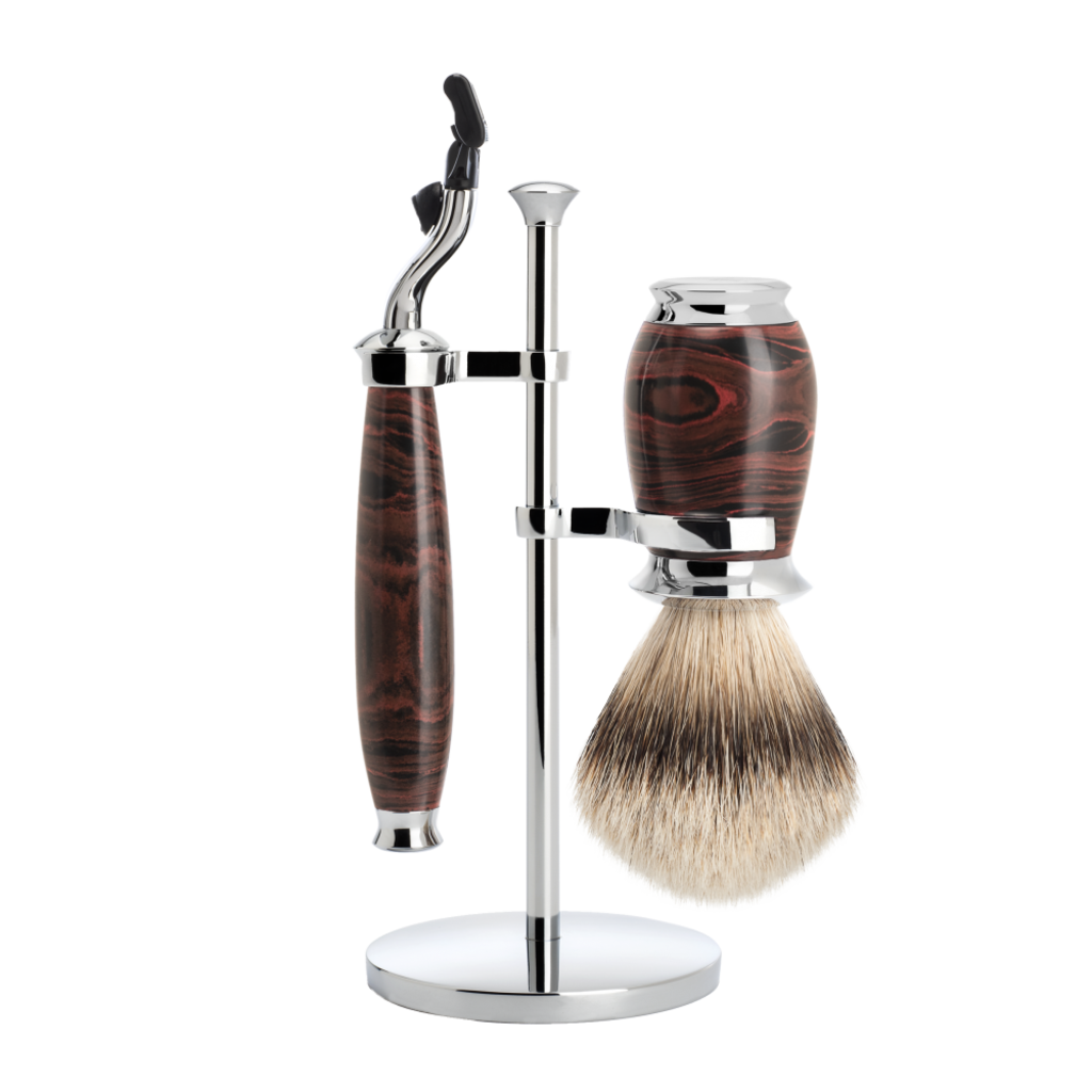 MÜHLE Shaving Set Purist 3-part - Ebonite - Mach3®