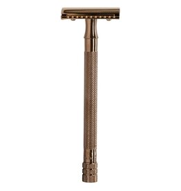 24201 – Safety Razor, Long Handle, Rose Gold Plated